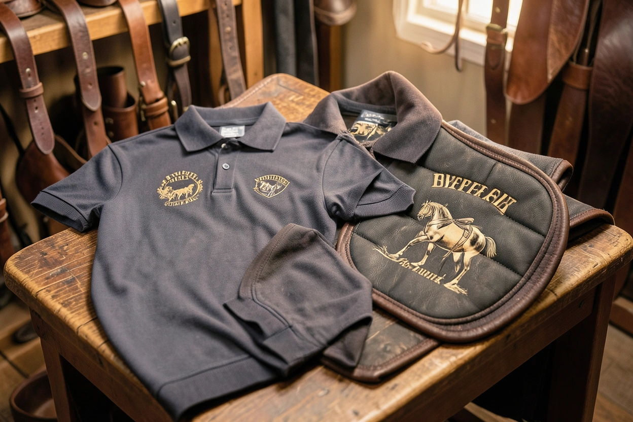 Polo équestre imprimé motif cheval