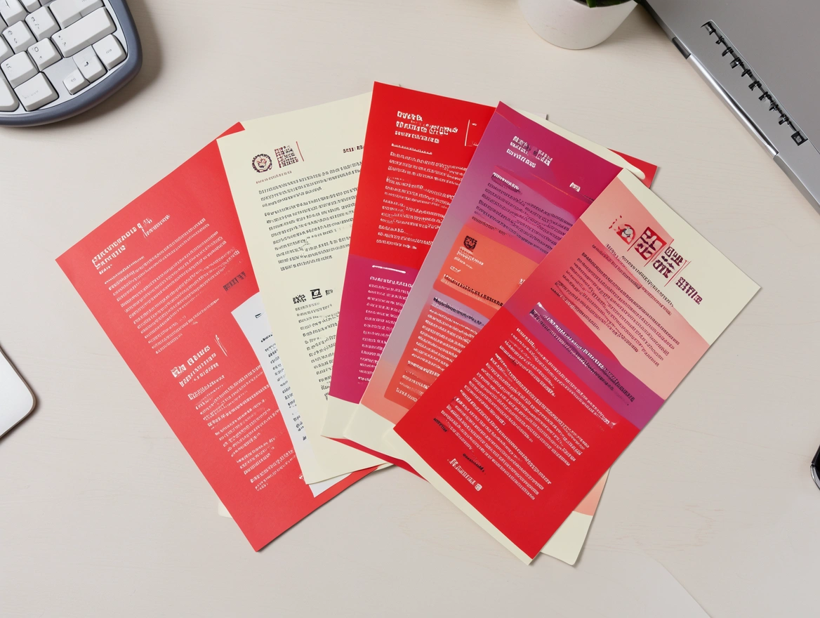 Flyers imprimés disposés en éventail